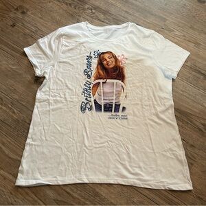 Brittney Spears Hit Me Babay One More Time Vintage Inspired Floral Band Tee Sz L
